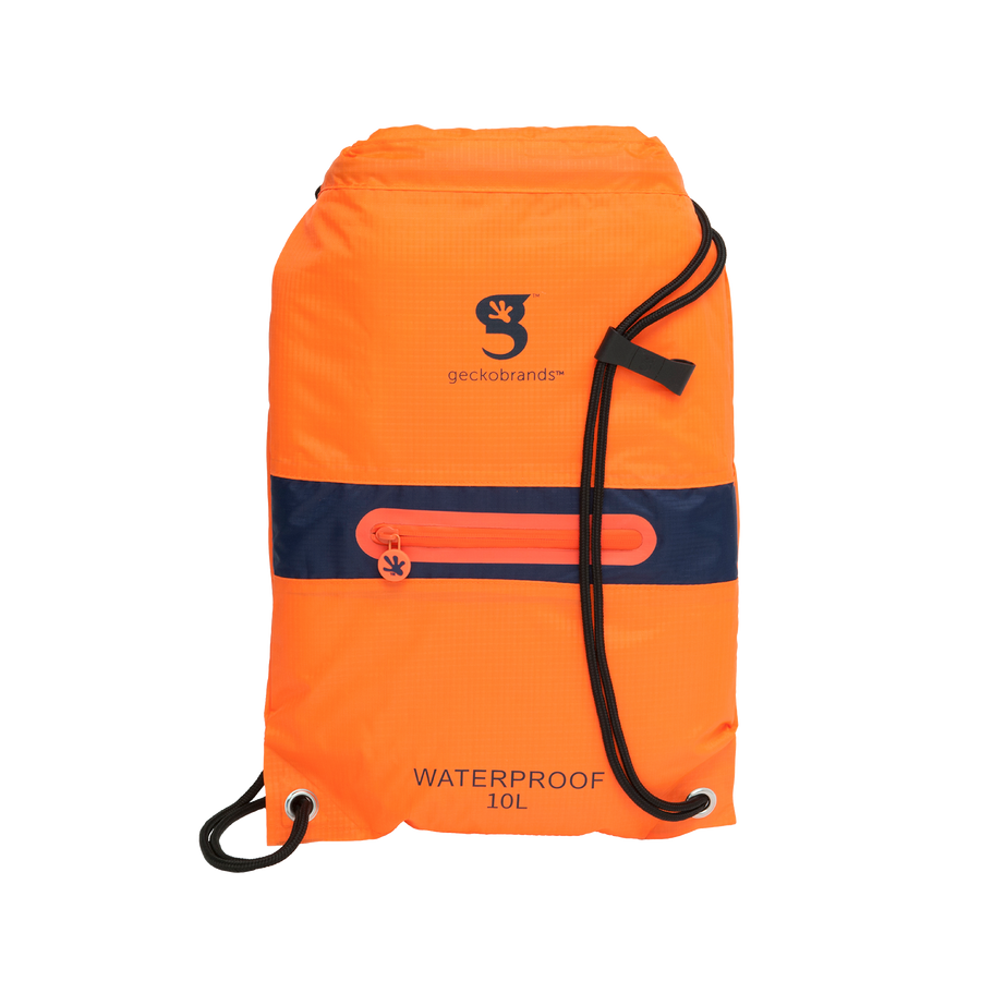 WATERPROOF DRAWSTRING BACKPACK WITH ZIP POCKET
