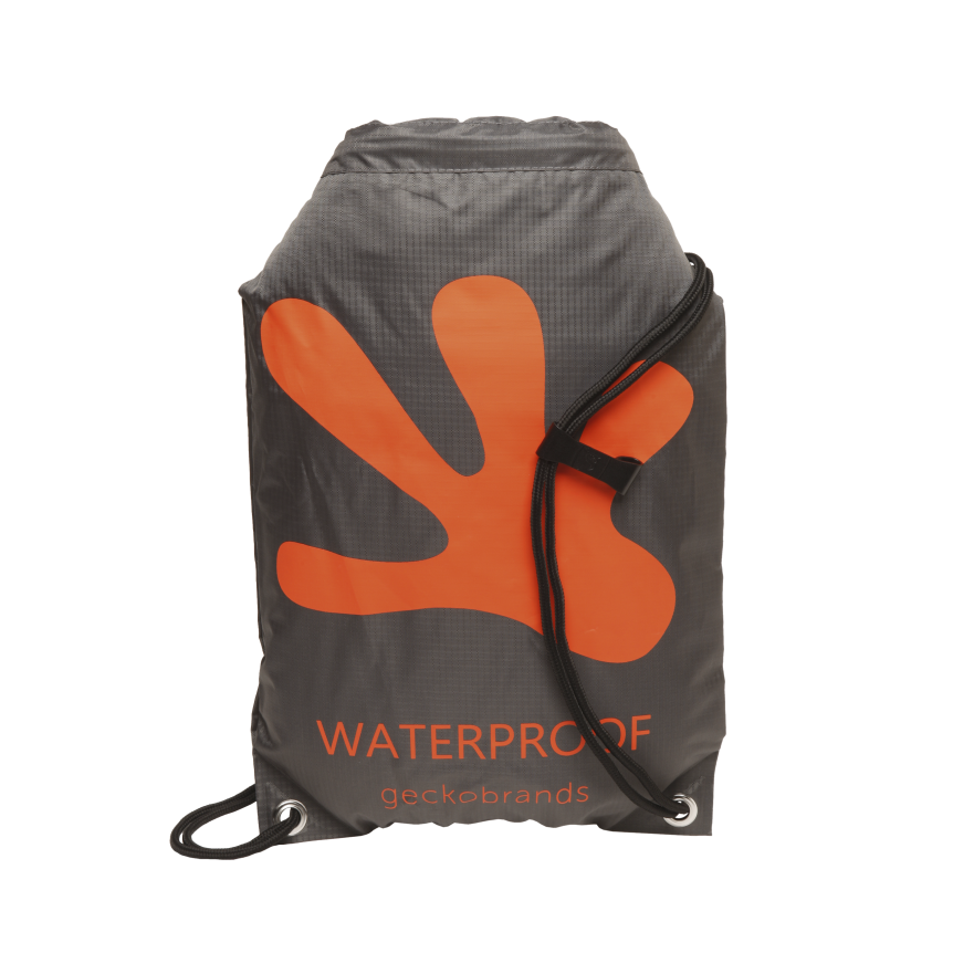Geckobrands 10L Waterproof Drawstring Backpack - Lightweight Dry Bag For Beach, Hiking, Travel, Pink/Black